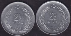 1978 Yılı 2.5 Lira (Ters Düz Takım)