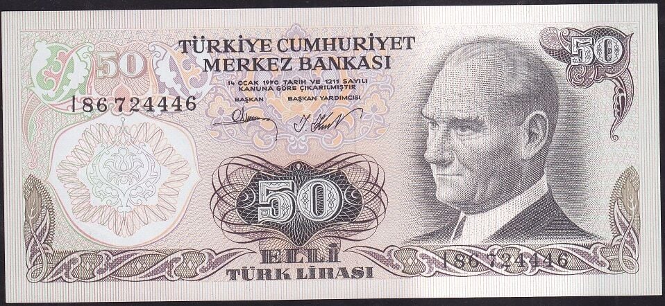 6.Emisyon 2.Tertip 50 Lira I86 724446 Çilaltı Çil