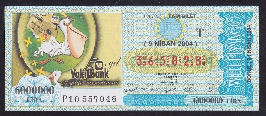 2004 9 NİSAN TAM BİLET eski para mezat