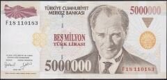 7.Emisyon 5000000 Lira F18 110183 Çilaltı