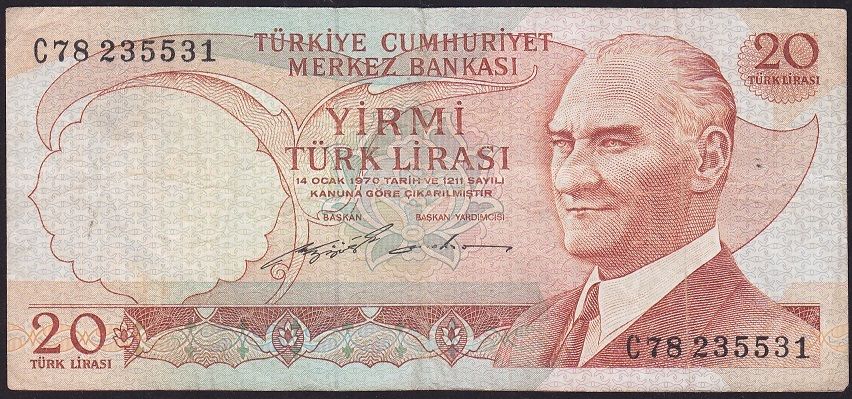 6.Emisyon 2.Tertip 20 Lira C78 235531 Çok Temiz