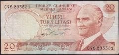 6.Emisyon 2.Tertip 20 Lira C78 235531 Çok Temiz