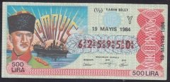 1984 19 MAYIS YARIM BİLET Y SERİSİ