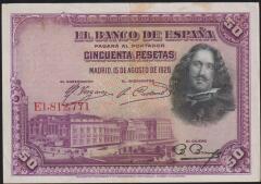 İspanya 50 Pesetas 1928 Çok Çok Temiz+ Pick 75b