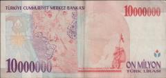7.Emisyon 10 000 000 Lira D67 124503 Çok Temiz+