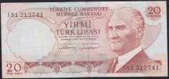 6.EMİSYON 4.TERTİP 20 LİRA I51 212741 ÇOK TEMİZ +