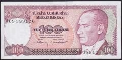 7.Emisyon 1.Tertip 100 Lira A09 389120 Çok Temiz+