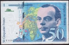 Fransa 50 Frank 1994 Çok Temiz