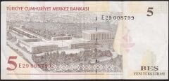8.Emisyon 5 YTL E29 008799 Çok Temiz+