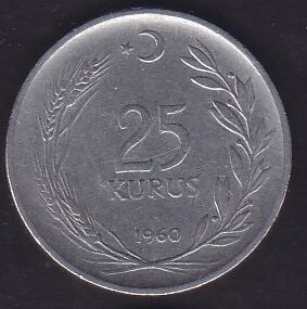 1960 Yılı 25 Kuruş Düz
