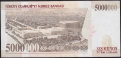 7.Emisyon 5000000 Lira E89 477546 Çok Temiz+