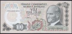 6.Emisyon 3.Tertip 100 Lira J35 326401 Çilaltı Çil