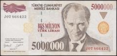 7.Emisyon 5 000 000 Lira J07 866422 Çok Temiz