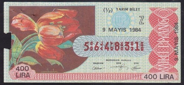 1984 9 MAYIS YARIM BİLET Z SERİSİ