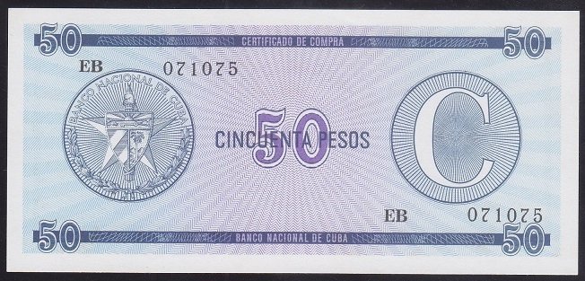 Küba 50 Pesos 1985 Çil Pick fx24