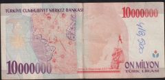 7.Emisyon 10 000 000 Lira A87 646933 Çok Temiz