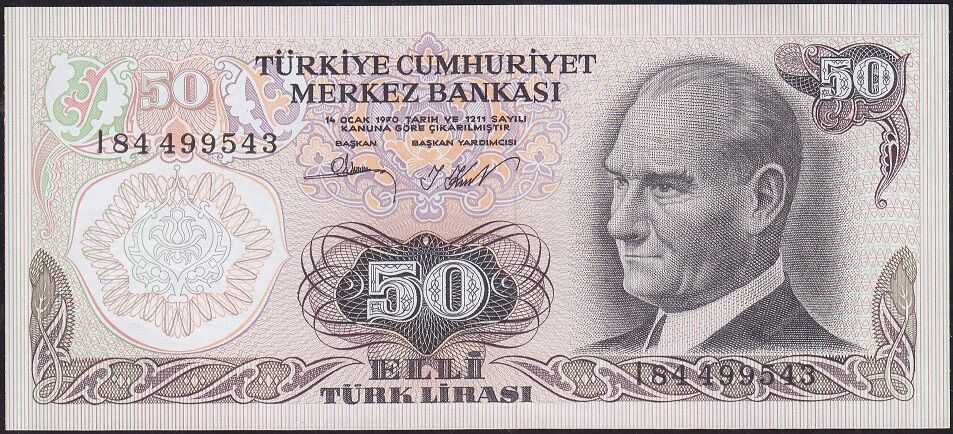 6.Emisyon 2.Tertip 50 Lira I84 499543 Çil