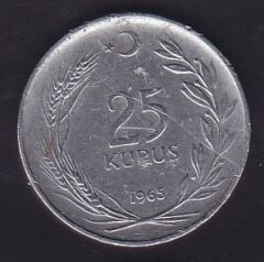 1965 Yılı 25 Kuruş Ters