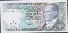 7.Emisyon 4.Tertip 10000 Lira J09 146329 Çilaltı