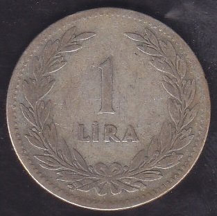 1947 Yılı 1 Lira Çok Temiz Gümüş