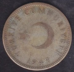 1947 Yılı 1 Lira Çok Temiz Gümüş
