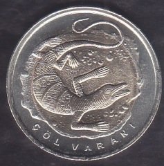 2015 Tarihli 1 Lira Çöl Varanı Bimetal Hatıra Parası Çilaltı Çil Hafif Kararma Var
