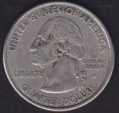 Amerika Çeyrek Dolar 2001 D Hatıra North Carolina