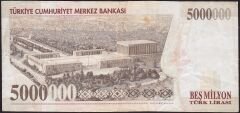 7.Emisyon 5 000 000 Lira F47 506474 Çok Temiz+