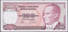 7.Emisyon 1.Tertip 100 Lira A07 579185 Çok Temiz+
