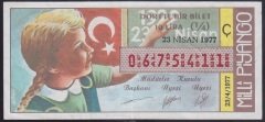 1977 23 NİSAN ÇEYREK BİLET Ç SERİSİ