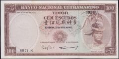 Timor 100 Escudos 1963 Çilaltı Çil Pick 28a ( Hafif sararma var)