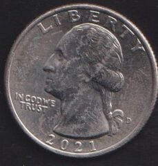 Amerika Çeyrek Dolar 2021 D George Washington - Delaware'i Geçmek
