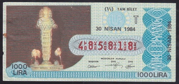 1984 30 NİSAN TAM BİLET T SERİSİ