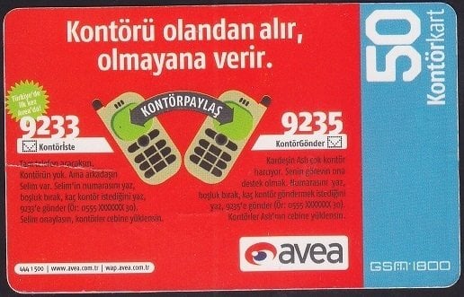 AVEA HAZIR KART 50 KONTÖR - KONTÖR PAYLAŞ - SKT 2009