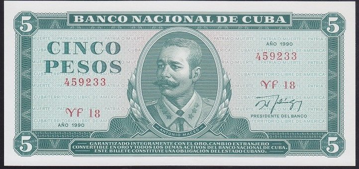 KÜBA 5 PESOS 1990 ÇİL