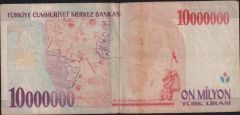 7.Emisyon 10 000 000 Lira A85 365027 Çok Temiz