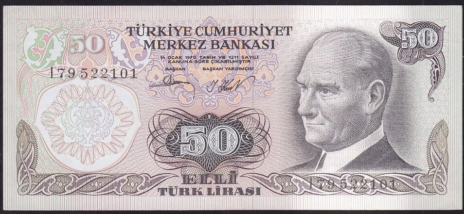 6.Emisyon 2.Tertip 50 Lira I79 522101 Çilaltı