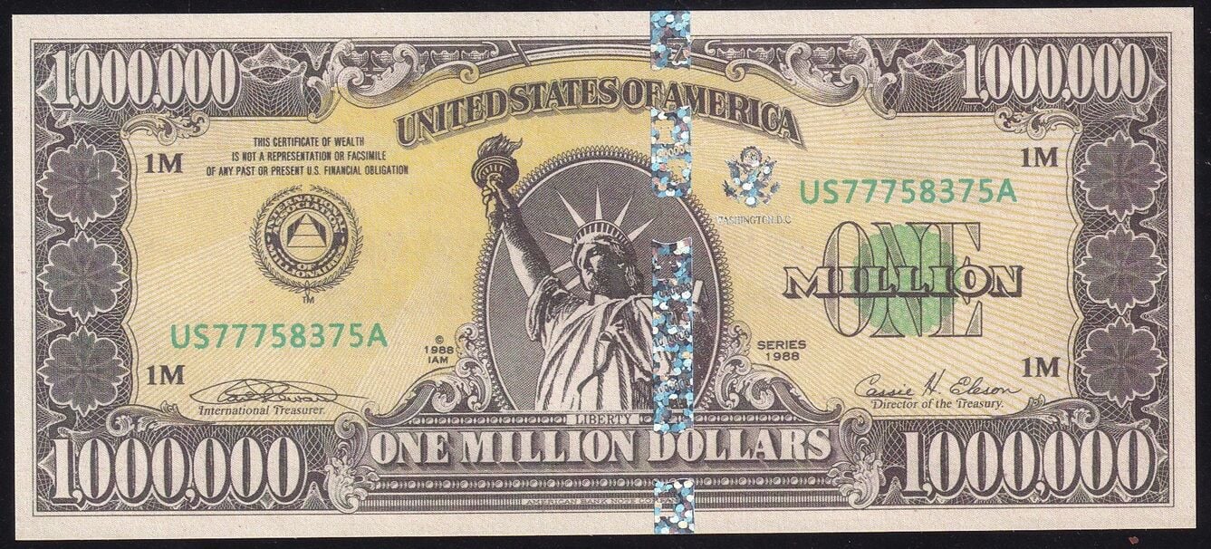 Amerika 1000000 Dolar 1988 Çil Fantazi Para
