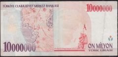 7.Emisyon 10 000 000 Lira C67 972124 Çok Temiz+