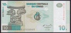 KONGO 10 FRANK 1997 ÇİL
