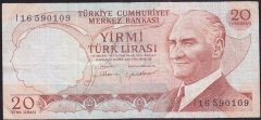 6.EMİSYON 4.TERTİP 20 LİRA I16 590109 ÇOK TEMİZ