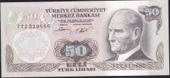 6.Emisyon 2.Tertip 50 Lira I72 519666 Çil