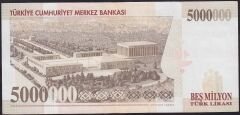 7.Emisyon 5000000 Lira E70 432417 Çok Temiz+
