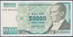 7.Emisyon 2.Tertip 50000 Lira L87 435133 Çok Temiz+