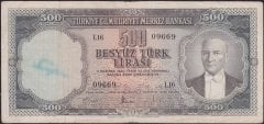 5.Emisyon 2.Tertip 500 Lira L16 09669 Çok Temiz