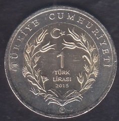 2015 Tarihli 1 Lira Ankara Keçisi Bimetal Hatıra Parası Çilaltı Çil Hafif Kararma Var