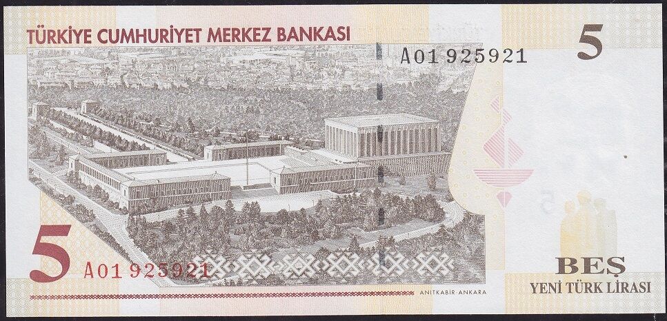 8.Emisyon 5 YTL A01 925921 Çilaltı Çil