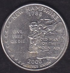 Amerika Çeyrek Dolar 2000 P Hatıra New Hamshire