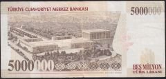 7.Emisyon 5 000 000 Lira F44 159068 Çok Temiz+