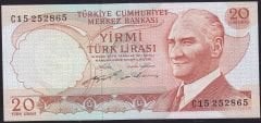 6.Emisyon 2.Tertip 20 Lira C15 252865 Çilaltı